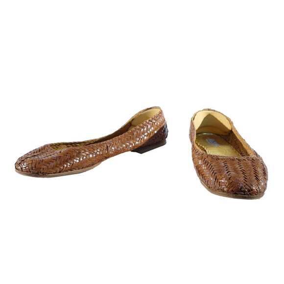 Prada Brown Woven Flats - Picture 4 of 9